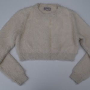 Women's Cream House of CB Cropped Soft Mohair Sweater Size M
